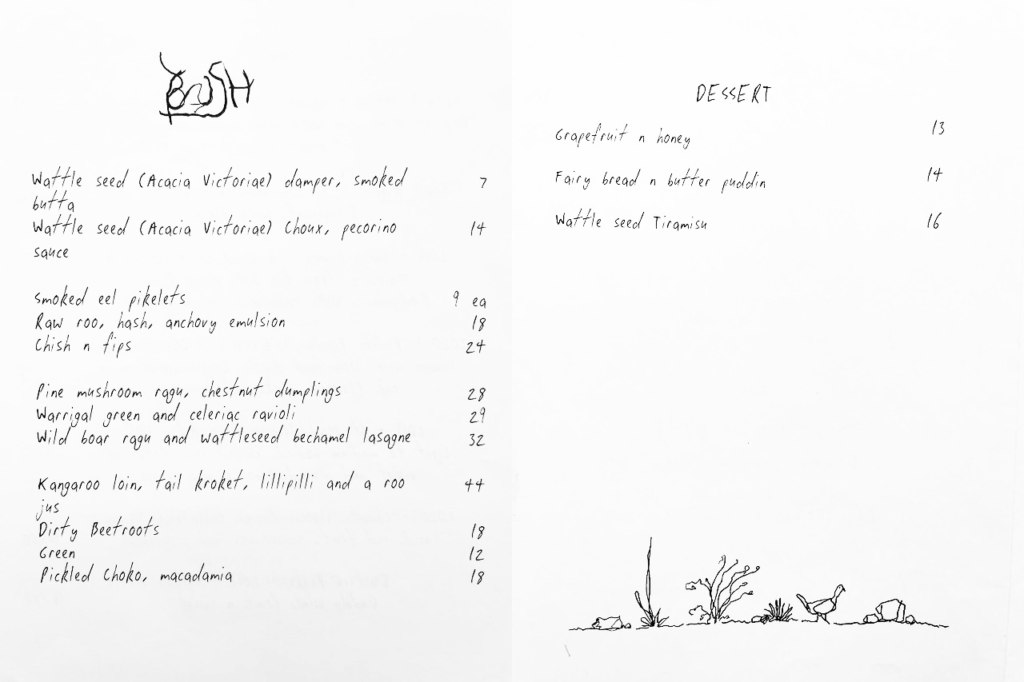 bush redfern menu