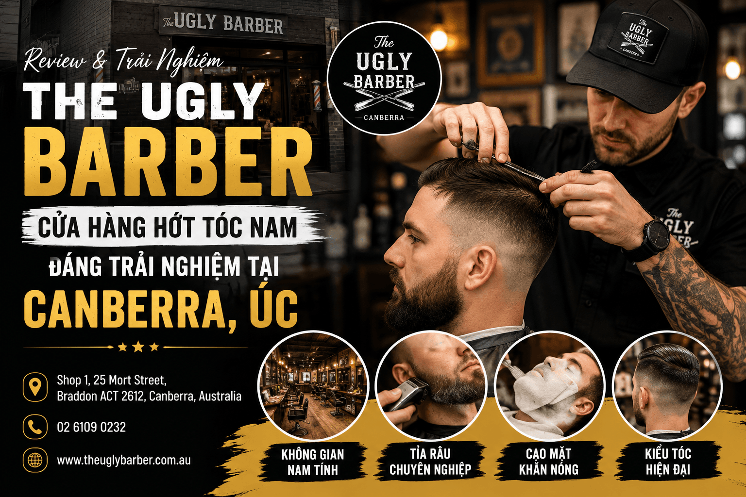 The Ugly Barber – Địa Chỉ Hớt Tóc Nam Đáng Trải Nghiệm Tại Canberra, Úc
