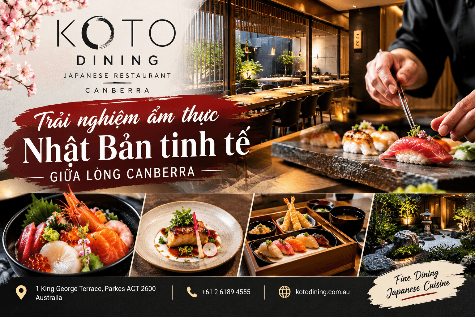 KOTO Dining Canberra – Trải nghiệm ẩm thực Nhật Bản tinh tế giữa lòng Canberra