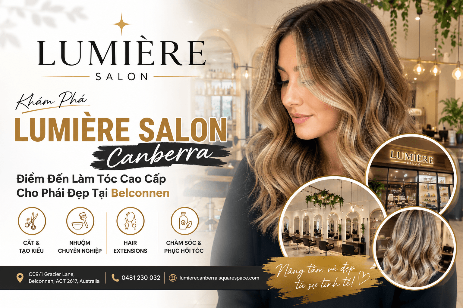Lumière Salon Canberra – Điểm Đến Làm Tóc Cao Cấp Cho Phái Đẹp Tại Belconnen