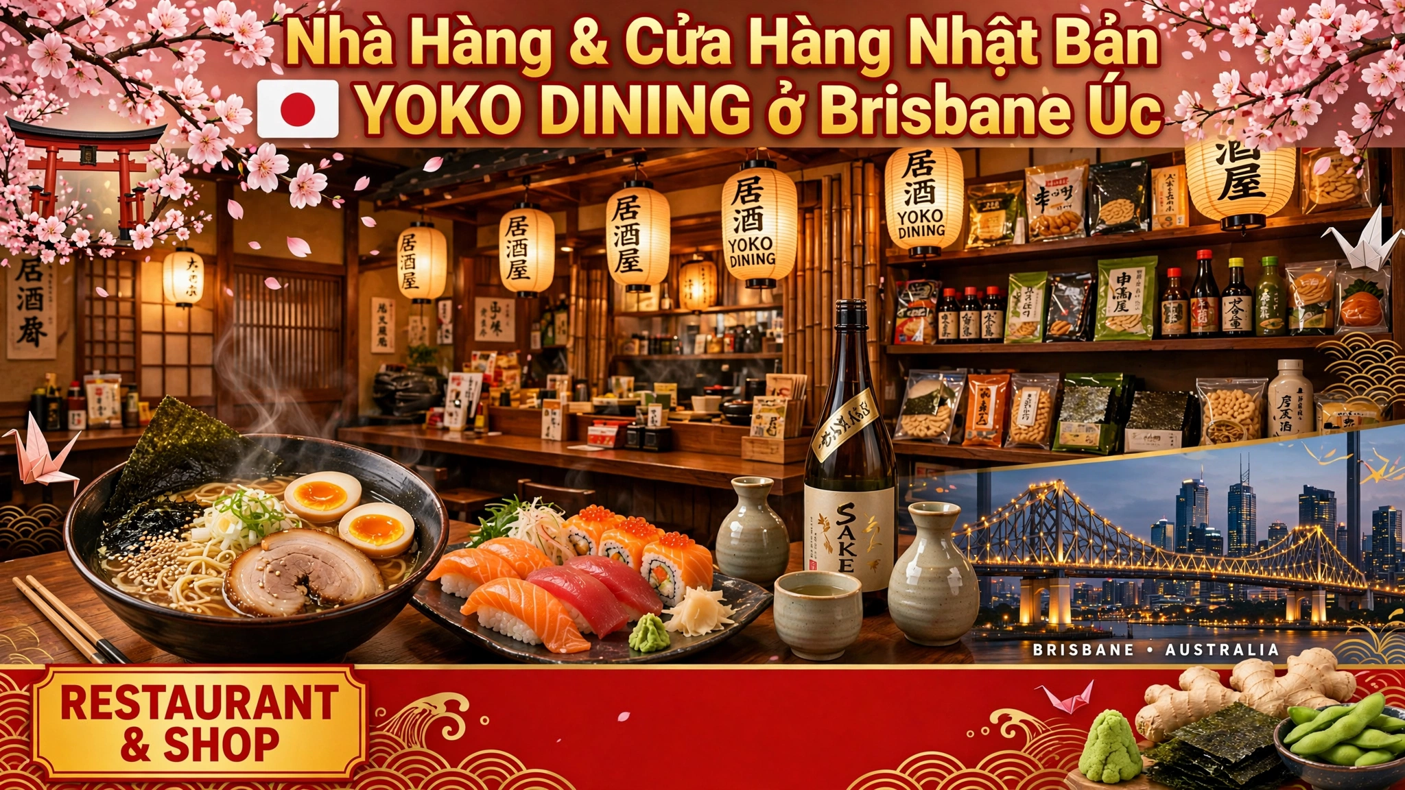 Yoko Dining Brisbane – Trải nghiệm ẩm thực Nhật Bản hiện đại bên dòng sông Brisbane