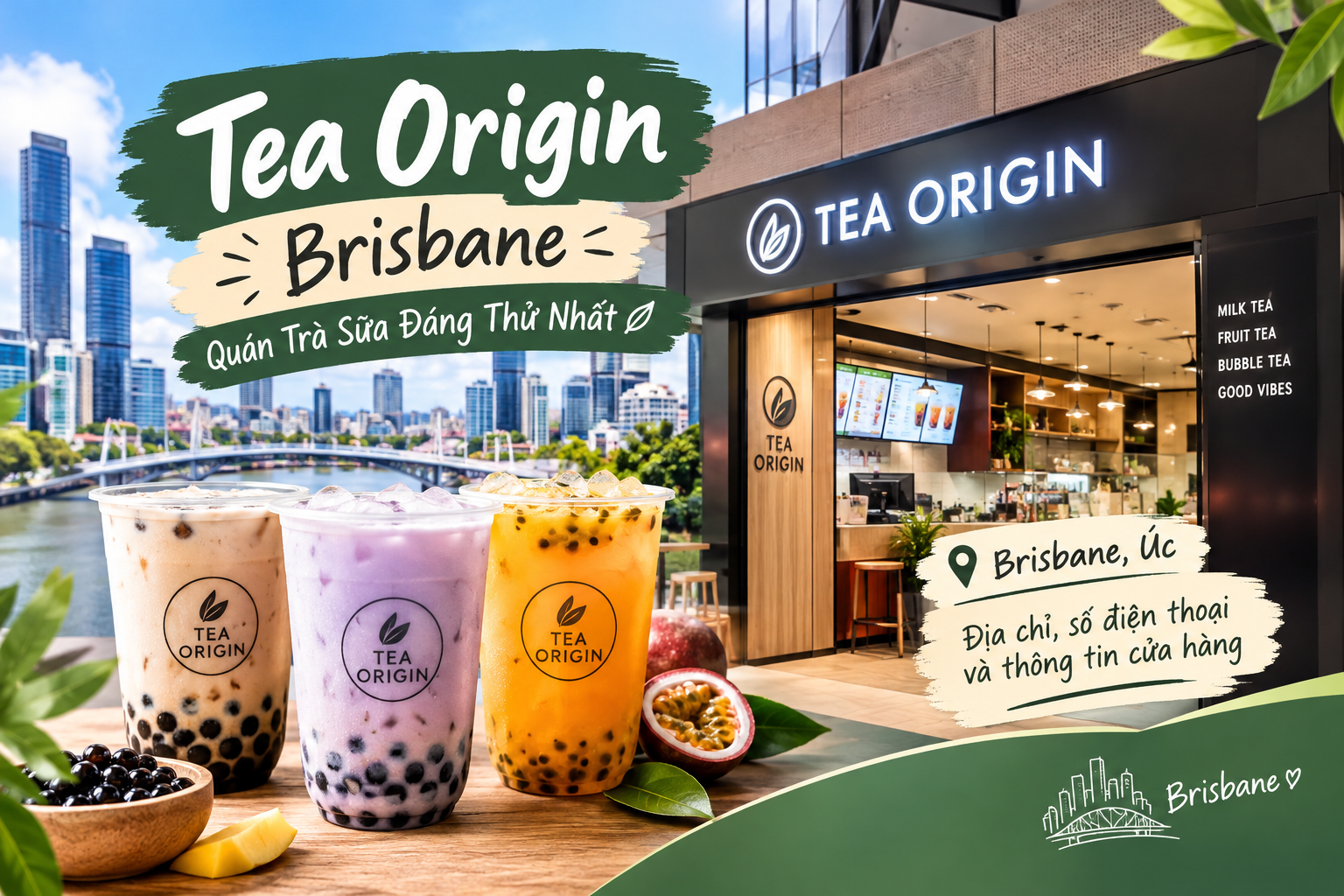 Tea Origin Brisbane – Quán Trà Sữa Từng Được Yêu Thích Tại Trung Tâm Thành Phố Brisbane, Úc